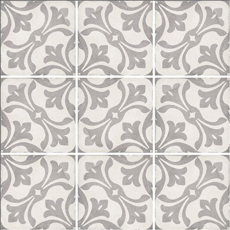 Aelle - Carrelage sol / mur effet ciment motif gris 20x20 cm ART NOUVEAU LA RAMBLA GREY - Vendu par boîte de 1 m² (1/5)