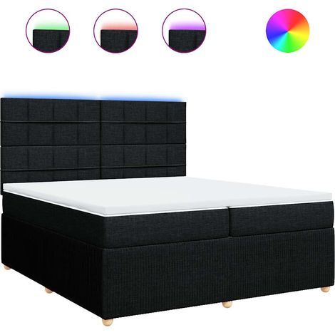 Maison Exclusive - Giroletto a Molle con Materasso Nero 200x200 cm in Tessuto (1/5)