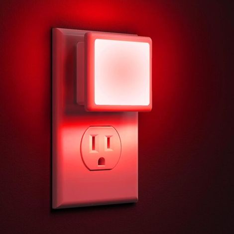 Veilleuse murale - interrupteur automatique, idéale pour les chambres, salles de bain, couloirs, etc. - 1 pièce, lumière rouge (1/5)
