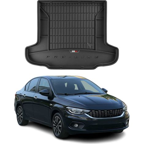 Tapis de Coffre 3D TPE Premium Compatible avec Fiat Tipo Berline 2015-2022 Bac de Protection de Coffre Intérieur antidérapant Revêtement de Coffre Bords Hauts pour Voiture Noir (1/5)