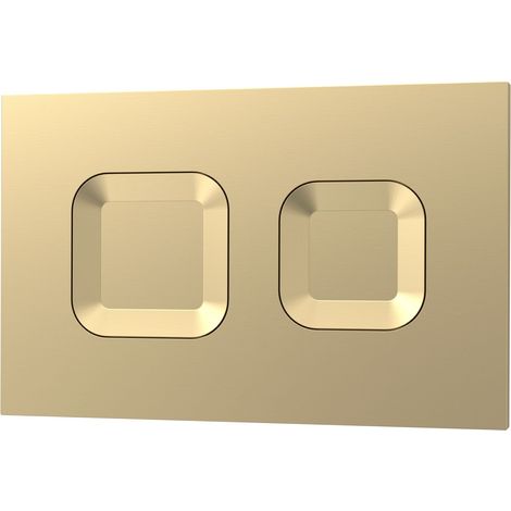 Square Dual Flush Push Button Brass