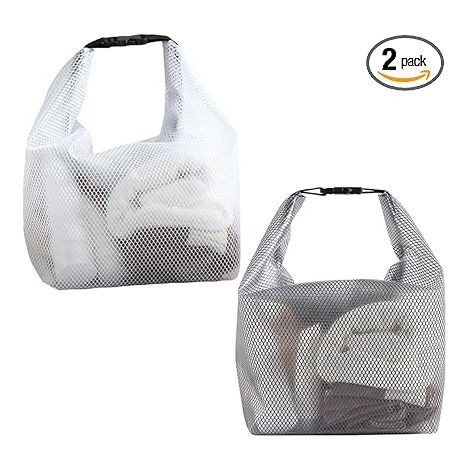 Set di 2 trousse da toilette impermeabili, grande trousse da viaggio trasparente e impermeabile, custodia trasparente per aereo, borsa da doccia con manico per campeggio, nuoto e palestra