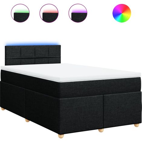 Maison Exclusive - Cama box spring con colchón tela negro 120x190 (1/5)