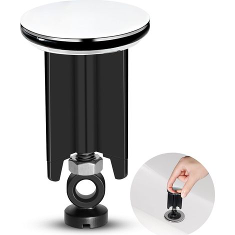 Tappo per lavandino, tappo per lavandino da 40 mm, tappo universale per lavandino bianco, tappo regolabile per lavandino, tappo per vasca da bagno, per lavandino, bidet, bagno, cucina (nero)