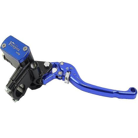 Levier CNC pour moto, maître-cylindre de frein à piston de 14 mm, pompe d'embrayage hydraulique pour scooter Vespa Yamaha MXS125 - Bleu droit (1/5)