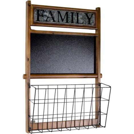 Portalettere legno 1 posto c/lavagna family cm 45x14