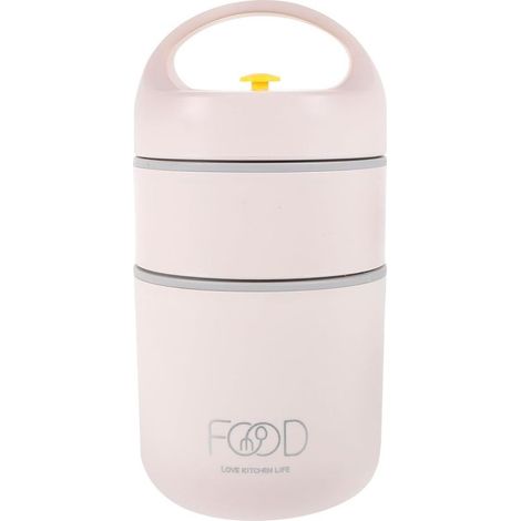 Lunch Box Inox 680ML, Bento Isotherme Double Étage, Boîte Alimentaire pour Travail et Transport (1/5)