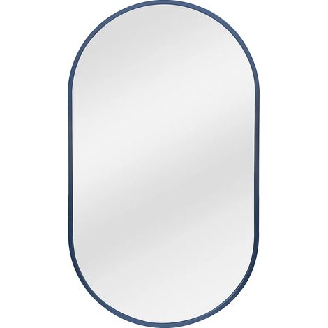 Miroir ovale en aluminium - L. 40 x H. 70 cm - Noir - INARA (1/5)