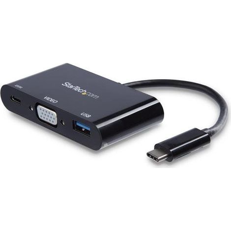 StarTech.com Adaptador Multifunción USB-C a VGA con Entrega de Potencia (Power Delivery) y Puerto USB-A (1/5)