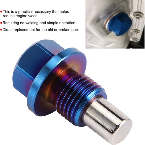 Tapón de drenaje magnético para cárter de aceite de aluminio, adaptador M12x1.25