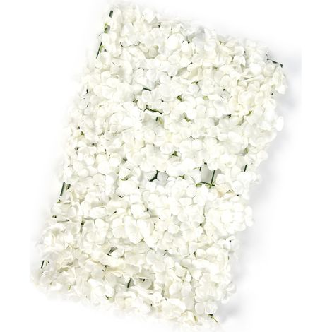 Décoration murale de fleurs artificielles en soie à faire soi-même pour un fond de scène de mariage blanc (1/5)