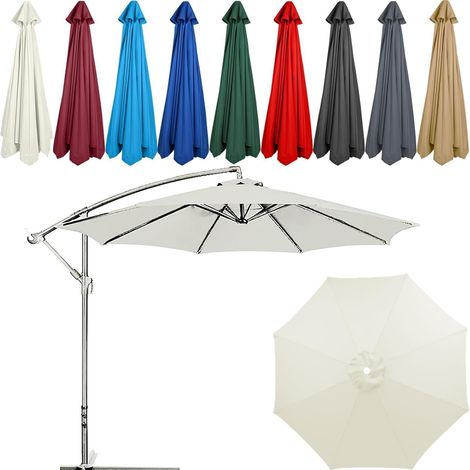 Toldo de repuesto universal para sombrilla de patio de 10 pies y 8 varillas, fundas portátiles para sombrillas, cubierta superior (rojo, 6.5 pies 6 varillas) (blanco arroz, 6.5 pies 8 varillas) (1/5)