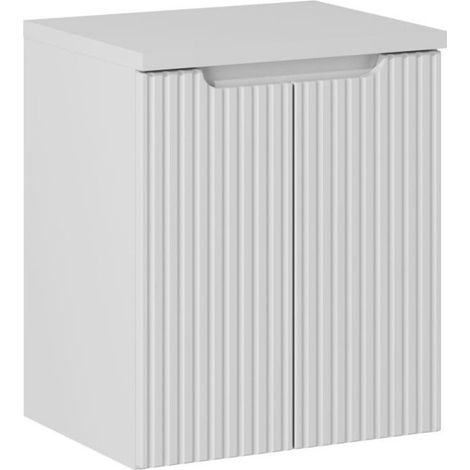 Ensemble Meuble Salle de Bain 2 portes et Plateau Blanc L 50 x P 40 x H 59,5 cm - Astral Blanc - Livraison gratuite