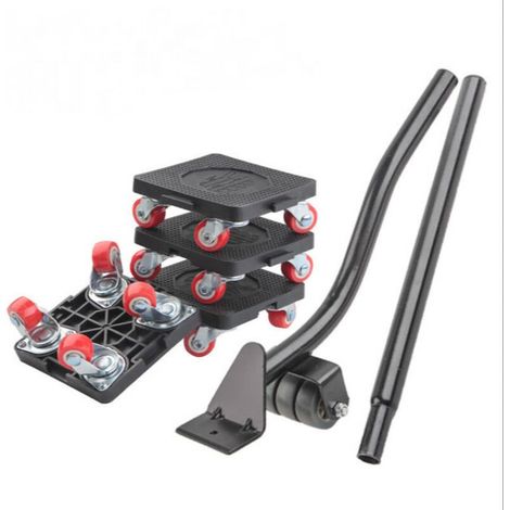 Elevador de muebles de alta resistencia, kit de ruedas para mover muebles con elevador de muebles, ruedas giratorias de 360 grados, cojinetes dobles, juego para transportar muebles (1/5)
