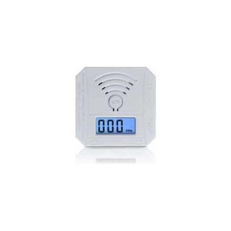 Rilevatore di monossido di carbonio, allarme per il monitoraggio del gas CO conforme alla norma UL 2034, sensore di CO con display digitale a LED per casa, magazzino, alimentato a batteria - Crezuo