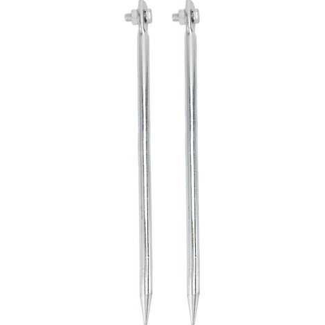 Lot de 2 piquets de terre portables en fer plaqué cuivre avec connexion filetée pour clôtures électriques, antennes et paraboles, 12 x 300 mm (1/5)