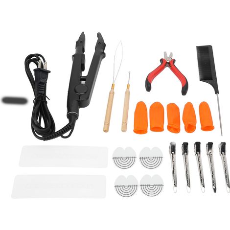 Kit fer à lisser extensions capillaires, température constante réglable, outil de connexion cheveux pour salon maison, prise US 110V (1/5)