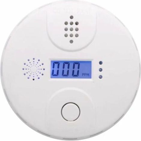 CO-Kohlenmonoxid-Detektor, Kohlenmonoxid-Gasalarm, LCD-Display, Alarmton 85 dB, entspricht der DIN-Norm (1 Stück, weiß) (1/5)
