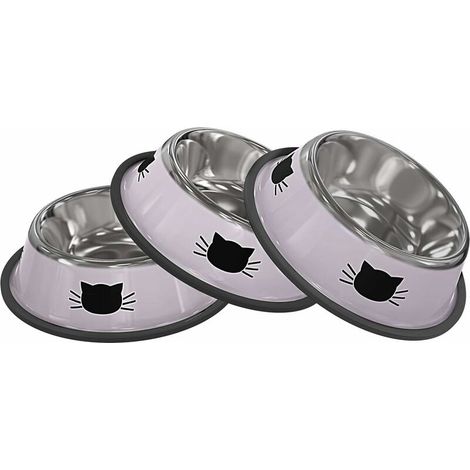 Filiyano-Gamelle 3 pièces en acier inoxydable pour chats et petits chiens, base antidérapante, accessoires pour animaux