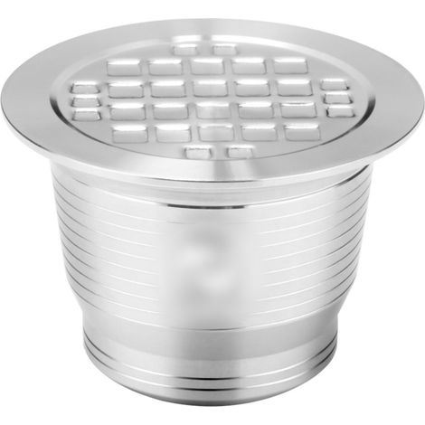 Compatible avec les capsules de café Nespresso en acier inoxydable. Filtre à café réutilisable et rechargeable avec goupillon, cuillère et anneau de pression. (1/4)