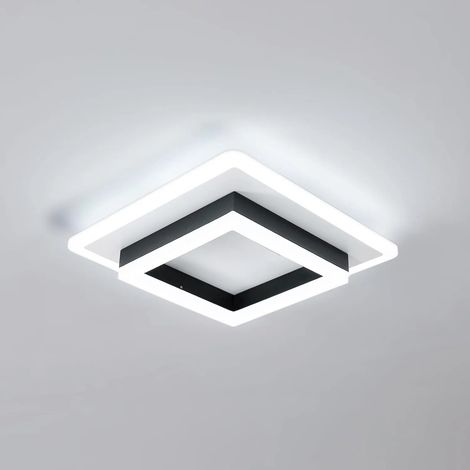 Plafonnier LED carré 20cm 24W en acrylique, lumière blanche 6500K, plafonnier moderne pour salon chambre bureau (1/5)
