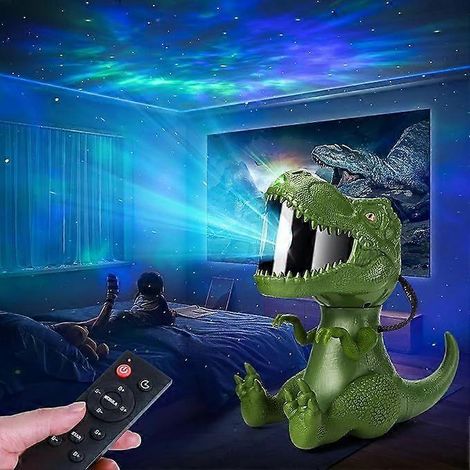 Veilleuse projecteur d'étoiles dinosaures : Projecteur galaxie pour décoration de plafond de chambre d'enfant (vert) (1/5)