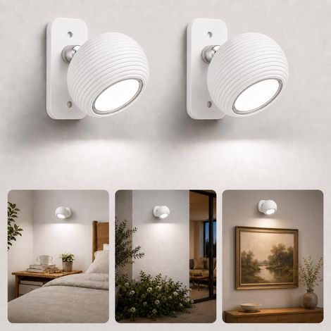 Lampe LED de Table Sans Fil Rechargeable–Lampe Chevet Tactile Dimmable à Poser,Double Tête Magnétique Amovible,3000K-6500K Blanc Modern Design Lampe pour Salon,Chambre,Bureau CX02 (1/5)