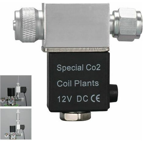 Bombola di CO2 e accessori per acquari Valvola solenoide per acquari Regolatore del sistema di CO2 Uscita DC 12V Collegare M10 1 Filettatura esterna Testa singola Versione silenziosa a bassa temperatu