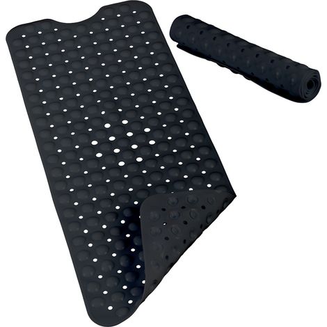 Relaxdays Bathtub Mat, Extra Large Size with Suction Cups, Washable, 97 x 39 cm, Different Colours