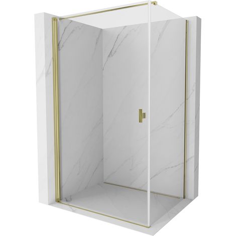 Mexen Mist-B Duschkabine schwenkbar 75 x 80 cm, transparent, gold - 8A2T-075-080-50-00