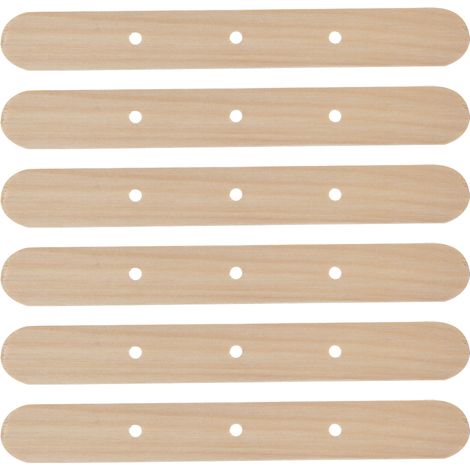 50 pièces Supports de Mèche en Bouleau Réutilisables pour Fabrication de Bougies, 150x20mm à 3 Trous, Accessoires Cire Faciles à Utiliser (1/5)