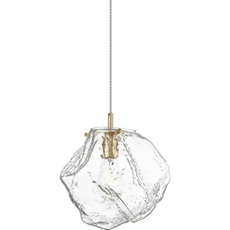 Zumaline ROCK Lámpara de Techo Colgante, Oro, Vidrio, 1x E27