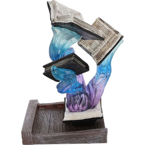 Grande tour à dés livre customisée peinte à la main objet déco pour bureau comptoir meuble TV (1/5)