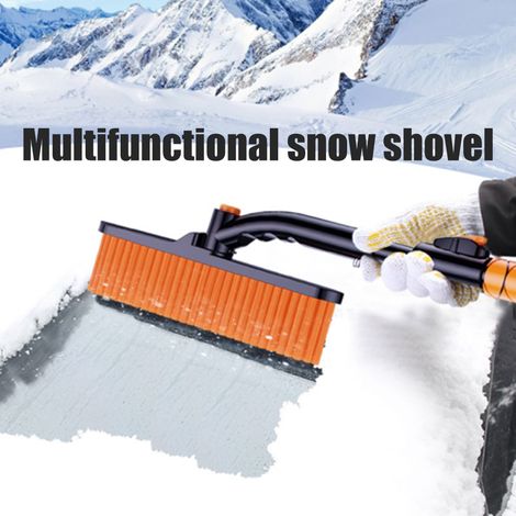 Brosse à neige voiture télescopique avec grattoir, tête rotative détachable, grattoir à glace hiver, 2-en-1 pour pare-brise et carrosserie (1/5)