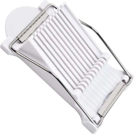Trancheuse à Viande Luncheon,Egg Slicer Trancheuse Polyvalente en Fils d'acier Inoxydable,Trancheuse à Jambon Luncheon Meat, Trancheuse à Fromage à Pâte Molle,Blanc (1/5)