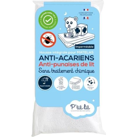 Housse intégrale matelas Imperméable - Anti-Punaise de lit - 70x140x15 cm - Fermeture a glissiere - Sans traitement chimique
