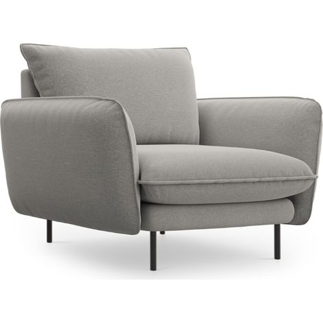 Fauteuil en tissu structurel gris clair (1/5)