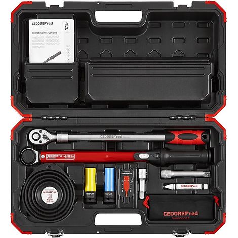 Gedore – Coffret multi-outils 11 pièces – Clé dynamométrique 40-200 Nm – Ratchet télescopique 460-600 mm – Douilles 17mm et 19mm (1/10)