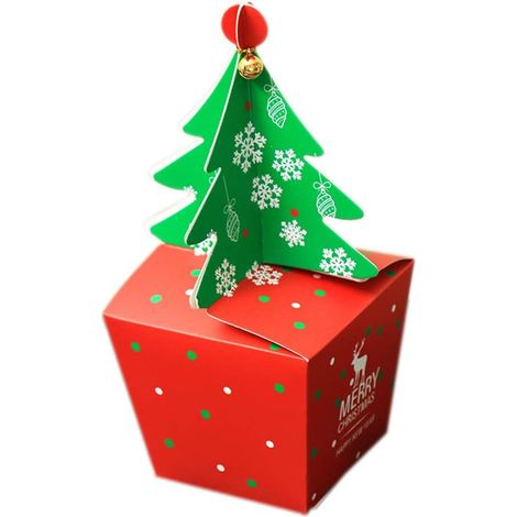 5x Boîte à Pomme Veille de Noël Boîte à Bonbons Biscuits Gâteaux Bonbonnière Emballage de Petits Cadeaux pour Enfants Décoration de Sapin (1/5)