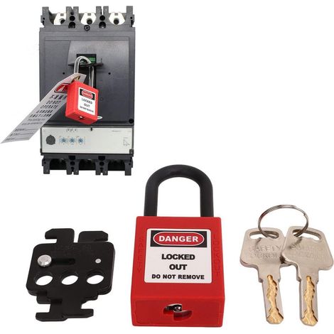 Kit de verrouillage/consignation pour disjoncteurs, cadenas en acier avec anse de 38 mm, cadenas en nylon
