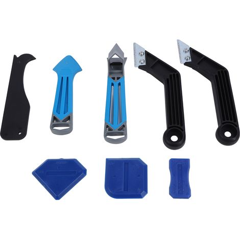 Kit d'outils pour grattage de mastic silicone, spatule pour enlever la colle à verre avec manche coudé, râteau à gratter