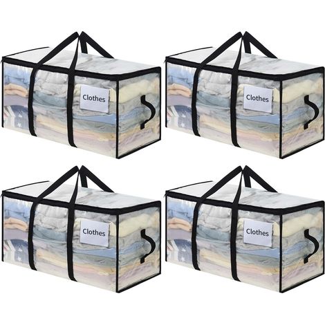 Lot de 4 Sac de Déménagement, Sacs pour Déménagement Voyage, Grand Sac de Rangement avec Poignées Renforcées pour Vêtement (1/5)