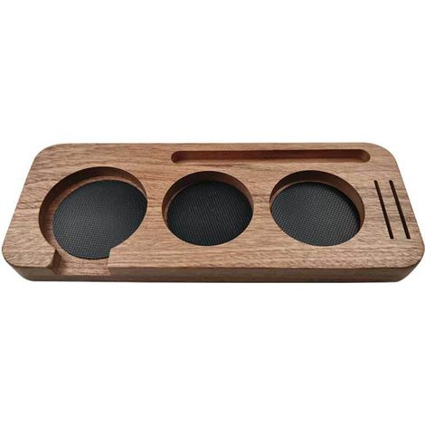 Support Pour Tampoir À Café - Bois Naturel - 24 x 9,4 cm - Pour Station Café Maison Ou Professionnelle - 1 Pièce (1/5)