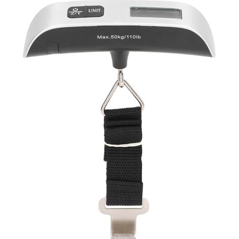 Balance à bagages portable 50 kg, numérique, à suspendre à la ceinture, avec écran LCD rétroéclairé pour valise (1/5)