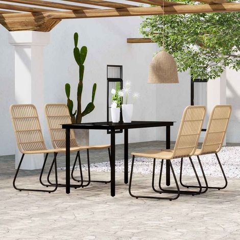 Ensemble Table et Chaise de Jardin 5 pcs - Ensemble de salle à manger de jardin Chêne BV142153 - BonneVie (1/5)