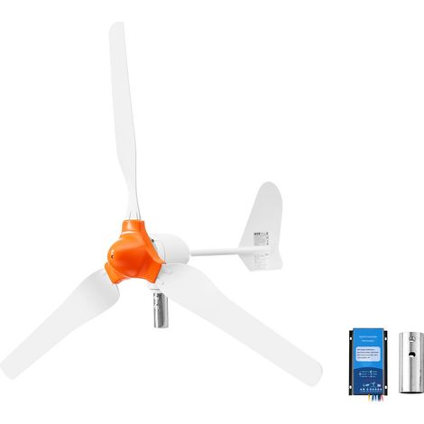 Éolienne 12 V 1000 W Kit Générateur Éolien Contrôleur Éolien-solaire, pour Camping-car, Bateau, Maison, Ferme, Synchrone Triphasé AC à Aimants Permanents Stable, avec 3 Pales, Mât Non Inclus (1/5)