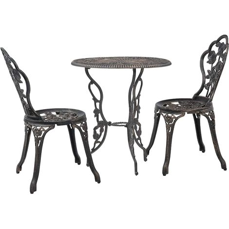 vidaXL Set da Bistrot 3 pz in Alluminio Pressofuso