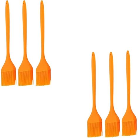 Pinceau à pâtisserie en silicone haute température, pinceau à huile de cuisson, lot de 6 (orange) (1/5)