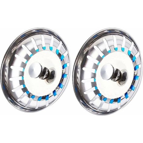 Filtre Évier Cuisine en Acier Inoxydable 80 mm – Bouchon de Drainage Poreux et Facile à Nettoyer – Lot de 2 pièces