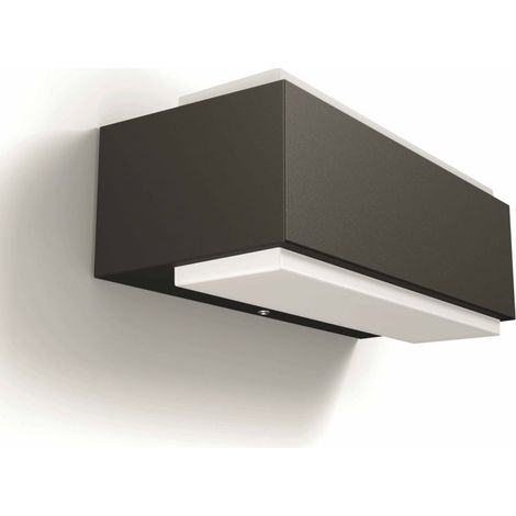 Philips Lighting 1648793P0 Philips Stratosphere Lampada da Parete per Esterno, 2700 K, 1000 lm, Grigio Scuro Integrata, 9 W (1/5)